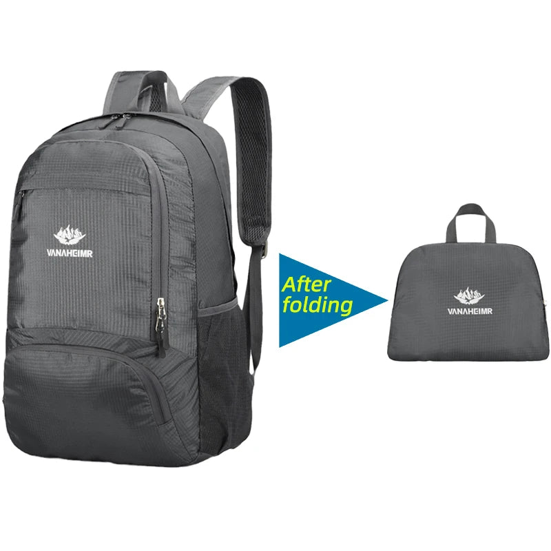 23L Packable Backpack Foldable Ultra Light Outdoor Duffle Bag Big Folding Knapsack Hiking Travel Rucksack Mountaineering Daypack