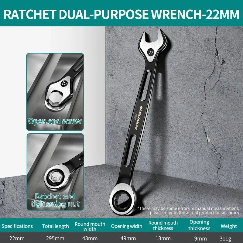 6mm-22mm Combination Wrench Dual-purpose Wrench Labor-saving Anti Slip Metric Universal Spanner For Car Repair Hand Tool