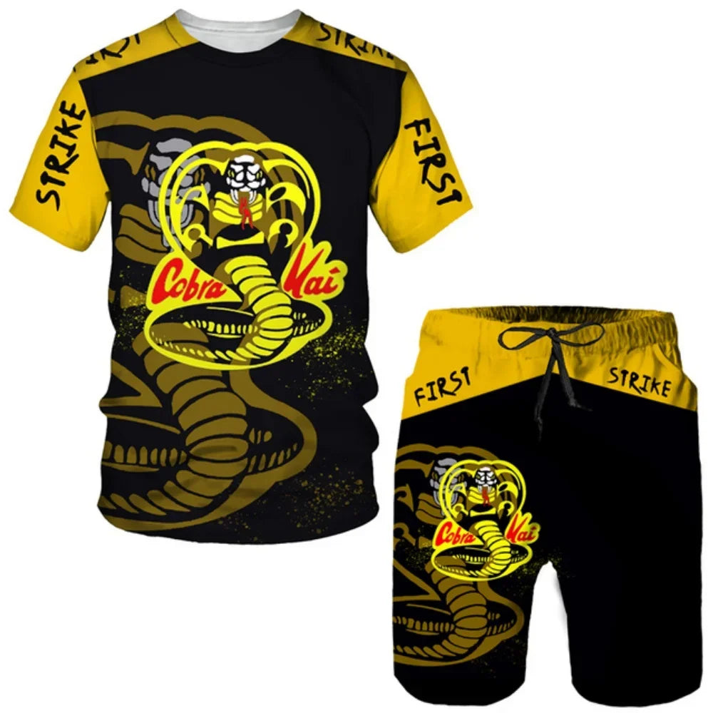 Cobra Kai Fun Unisex Tshirt 3D print T-shirt Set Summer Men Women Short Sleeve Top Oversized Harajuku Hip Hop Style Cosplay Tee