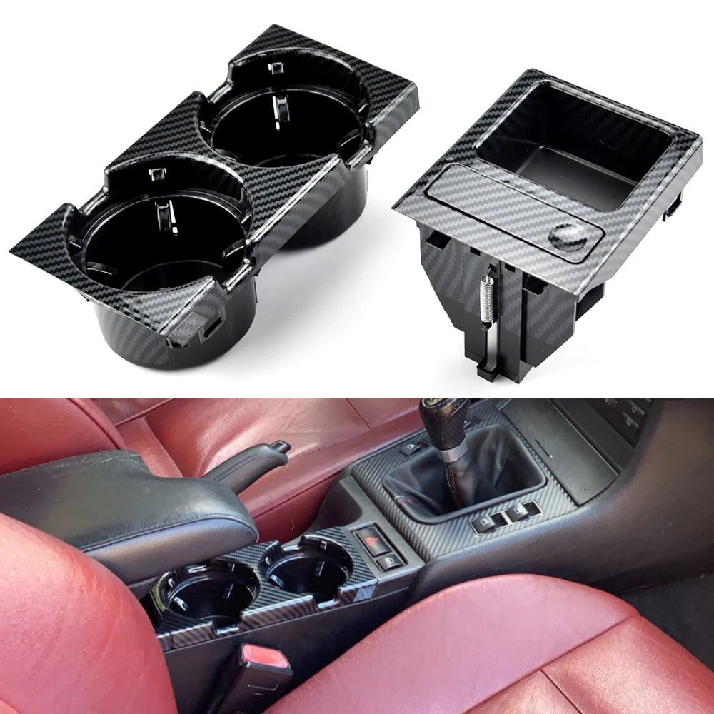 New Double Hole Car Styling Front Center Console Storage Box Coin + Cup Holder For Bmw 3 Series E46 323i 318I 98-06 51168217953