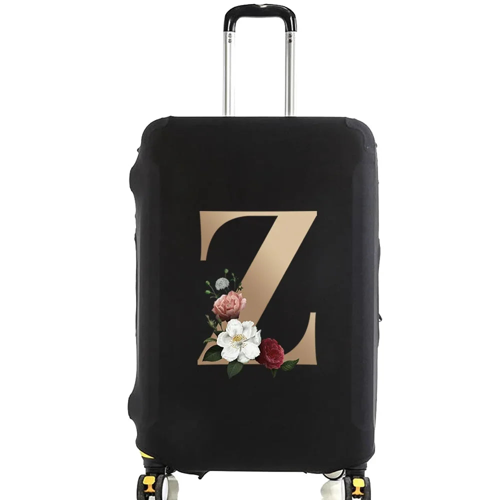 Travel Suitcase Protective Covers Thick Elastic Luggage Cover Protector for 18"-28"Baggage Travel Bag Case Gold Letter Printed