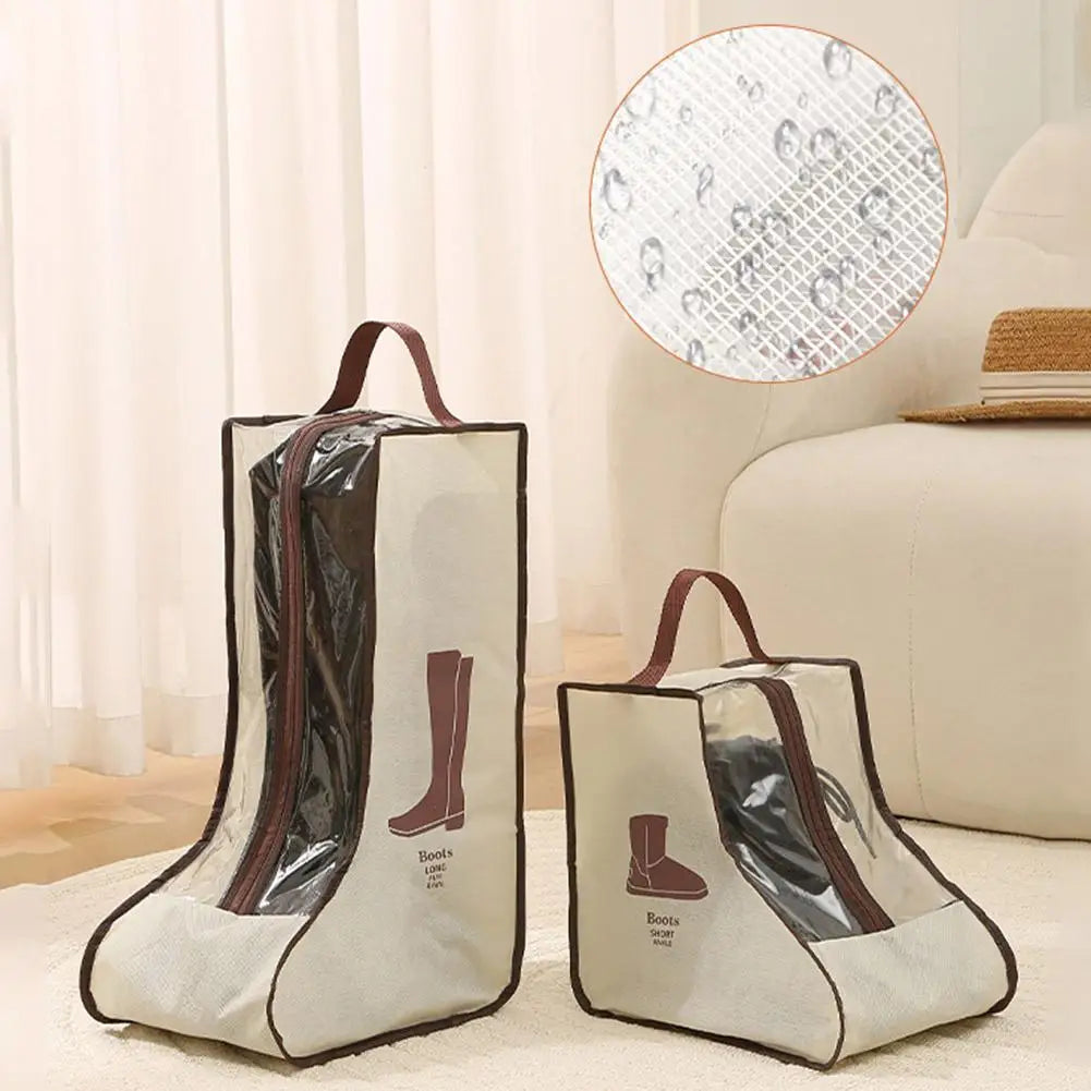 Waterproof Tall Boots Storage Bag Moistureproof Dustproof Boot Protection Cover Portable Travel Shoe Organizer Pouch