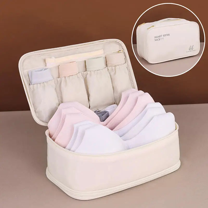Travel Storage Bag Portable Underwear Pantyhose, Socks Organizing Bag, Double Layer Large Capacity Luggage Bag Travel Essentials