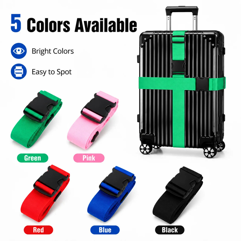 4Pcs Luggage Straps Adjustable Suitcase Belts Webbing Travel Bag Secure Buckle for 20 to 32 Inch Suitcase Trip Accessories Pack