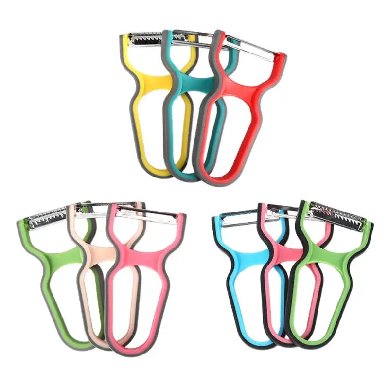 3Pcs Stainless Steel Multi-Function Potato Peeler Fruit Vegetable Chopper Mini Spud Slicer Grater Set Kitchen Tools