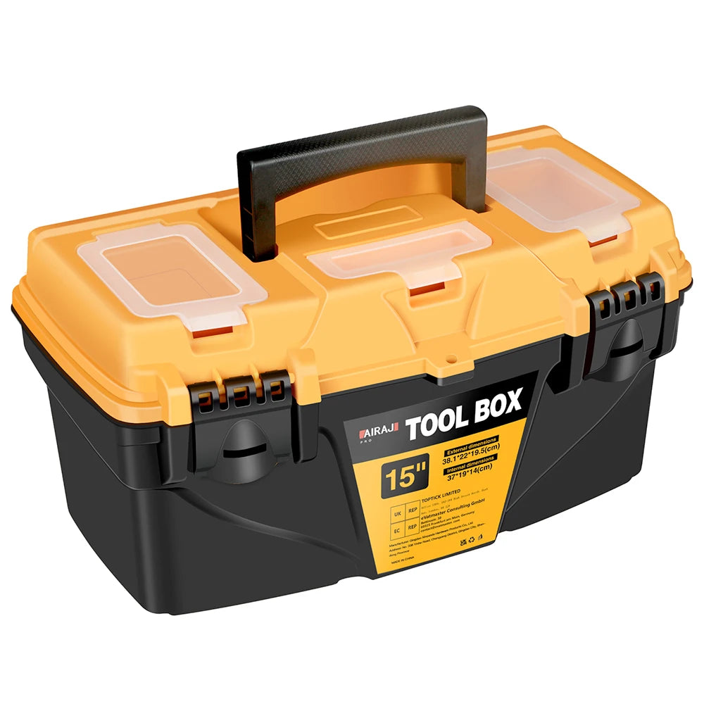 AIRAJ Hardware toolbox Set 12 and 15 inch plastic thick combination suitcase electrician carpenter electric drill storage box