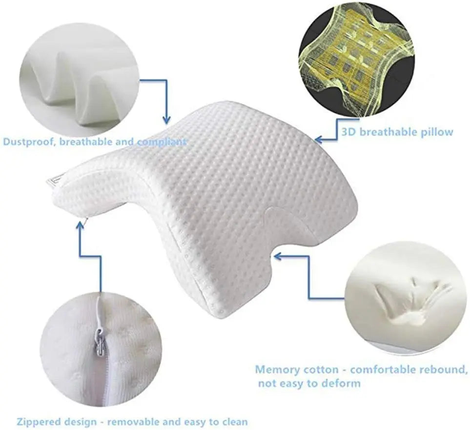 Memory Foam Pillow with Arm Hole Anti-Hand Numb Desk Nap Sleeping Pillow Multifunction Orthopedic Health Neck Couple Pillow