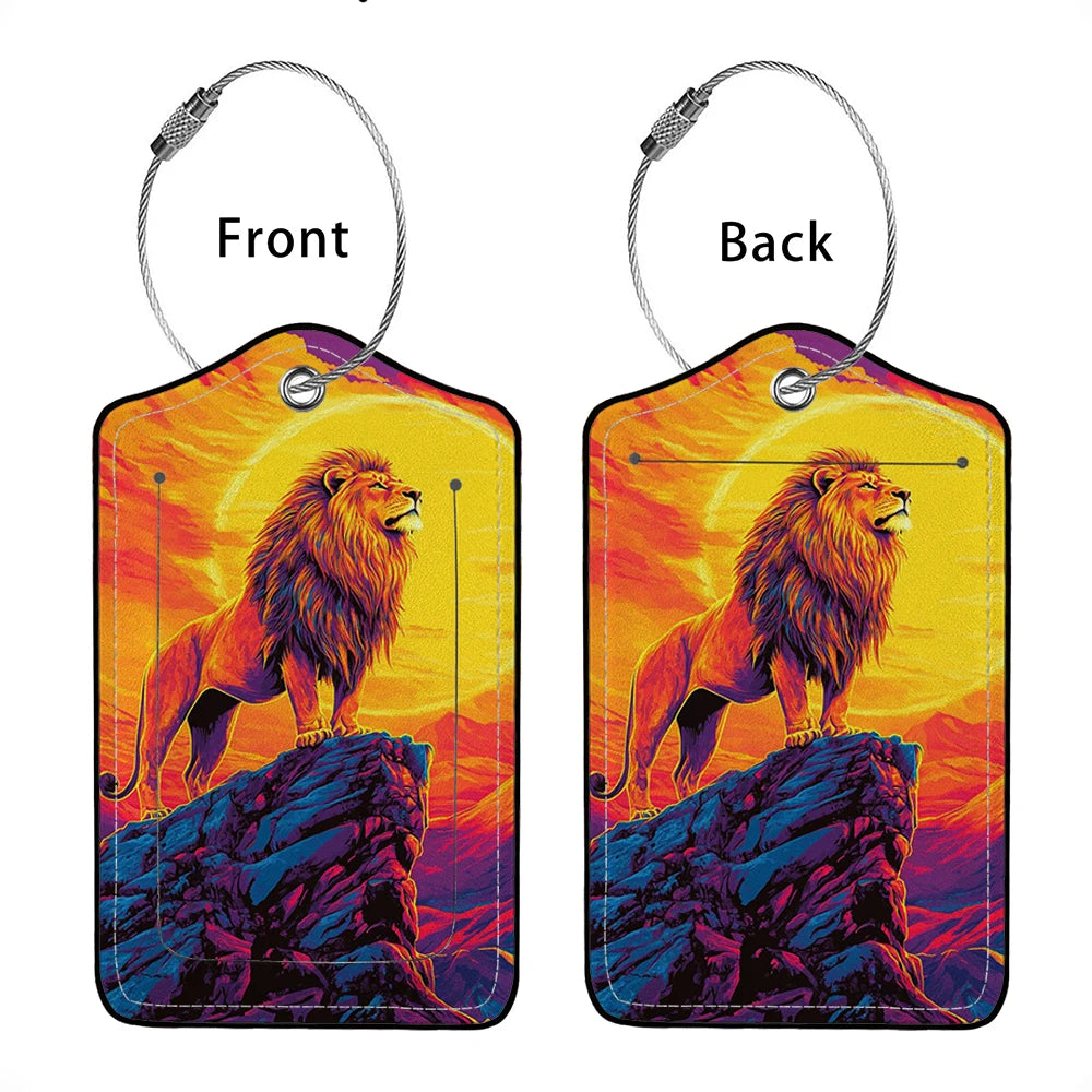 HOT SALE Cute animals Leather Business Luggage Tag Suitcase Address Label Luggage Boarding Case Label Name ID Address Clip