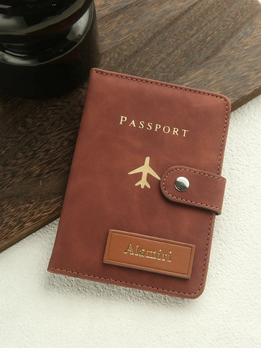 1PCS Personalized Name Passport Holder Custom Suede Passport Cover Texture Faux Leather Passport Bag Custom Travel Accessories