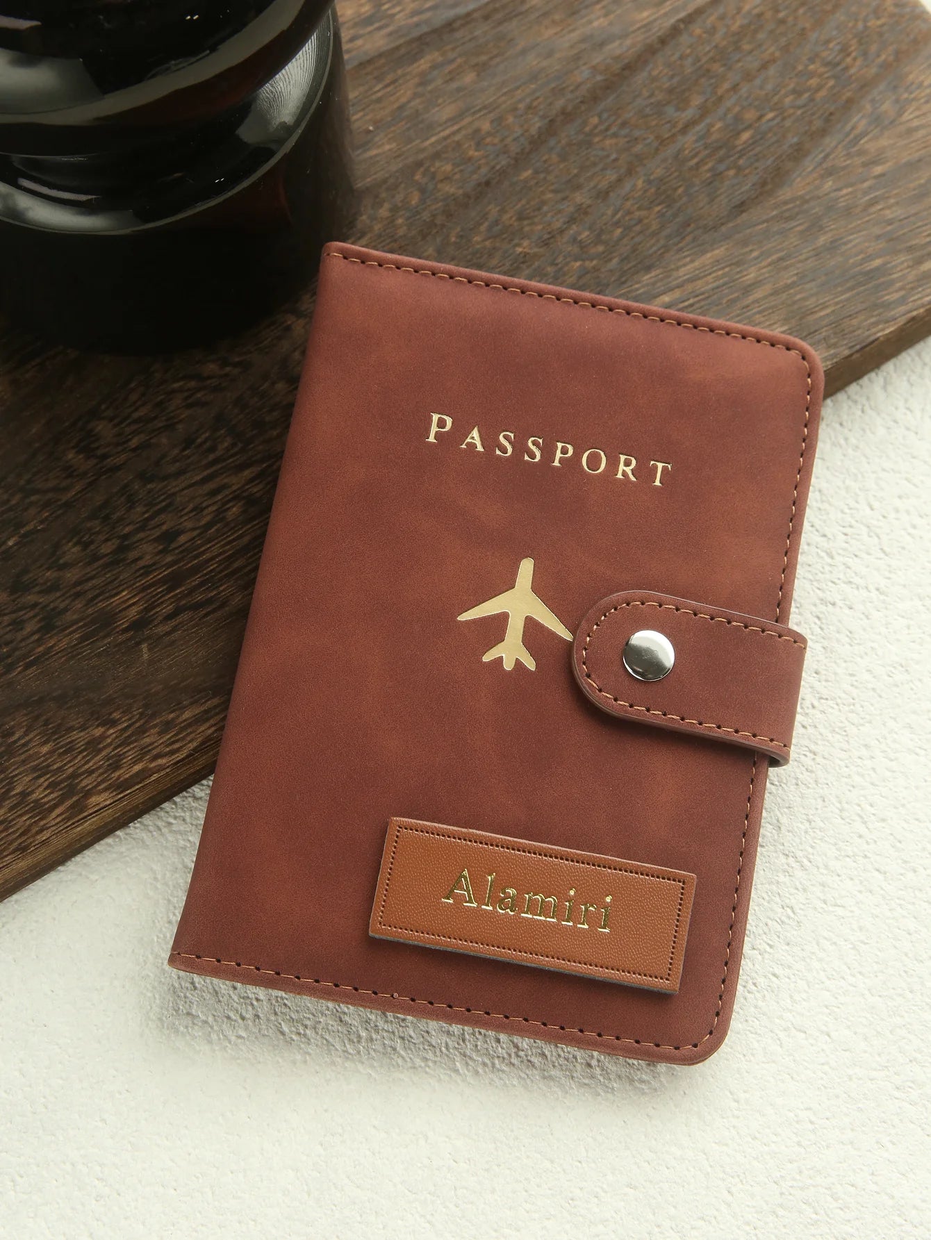 1PCS Personalized Name Passport Holder Custom Suede Passport Cover Texture Faux Leather Passport Bag Custom Travel Accessories