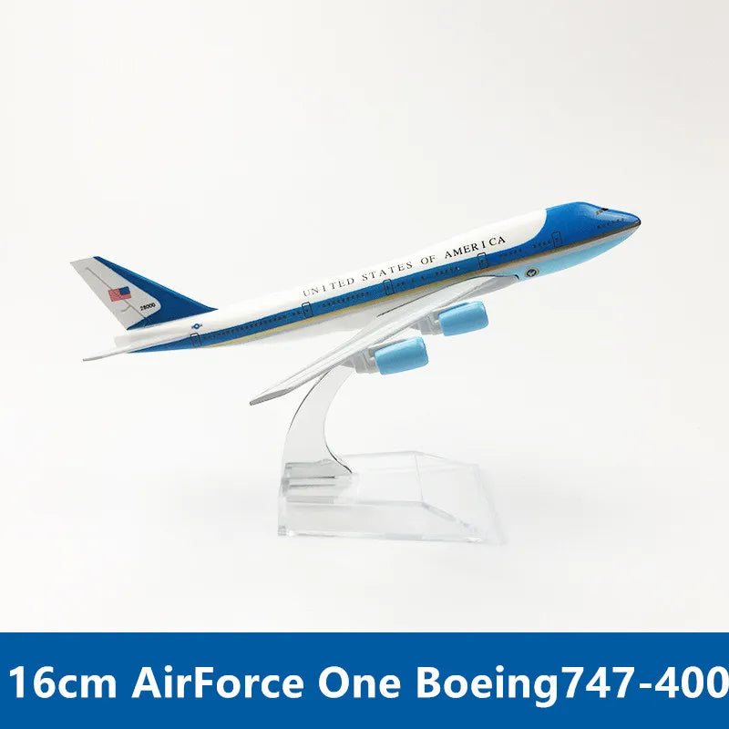 16cm/20cm Model Air Force One B747 Diecast Alloy Airplane Airlines Airways Aircraft  With Stand Landing Geer Collection Display