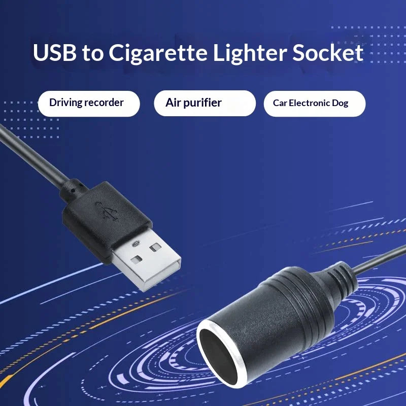 Universal Car Cigarette Lighter Socket Adapter Wired 5V USB To 12V Male To Female Converter Plug Auto Accessory for Vehicle