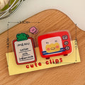 1Pair Cute INS Animated Fruit Sealing Clip Note Clip Cartoon Decoration Gift Acrylic Clip Office Accessories