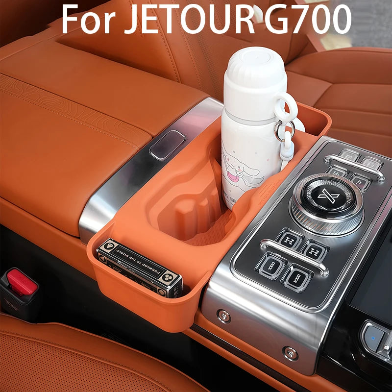 For Jetour G700 2025+ Center Console Gear Shifter Cup Holder Silicone Anti-slip Cup Mat Storage Box Interior Car Accessories