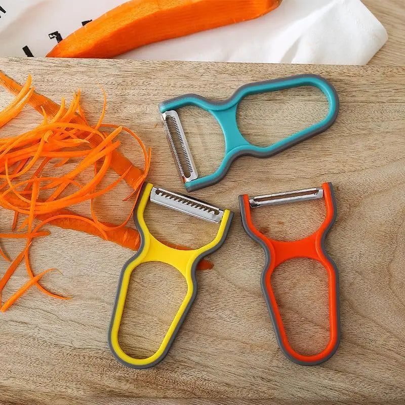3Pcs Stainless Steel Multi-Function Potato Peeler Fruit Vegetable Chopper Mini Spud Slicer Grater Set Kitchen Tools
