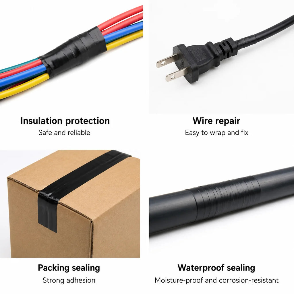 PVC Black Tape Width 19/25MMx30M Heat-resistant -10 ° C to 70 ° C, One-stop Selection for Line Fixing and Protection