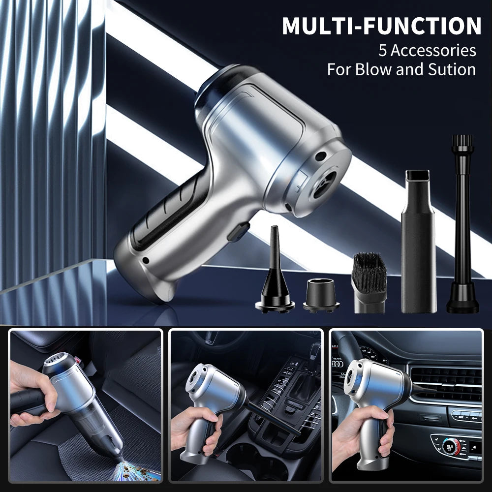 Car Vacuum Cleaner Powerful Cleaning Machine Car Accessories Home Wireless Cleaner Appliance Strong Suction Blower