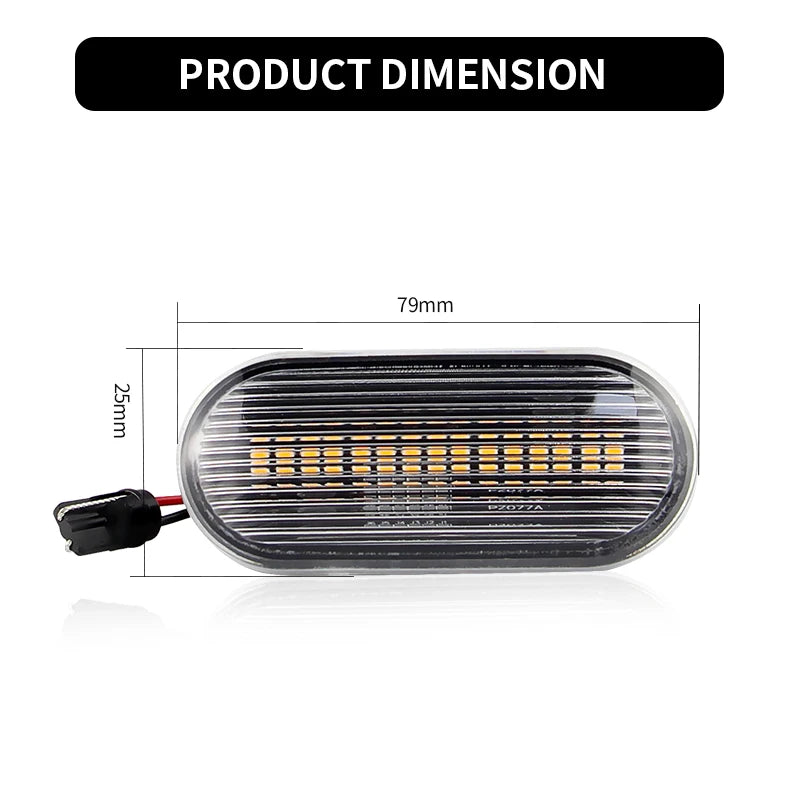 2PCS LED Side Marker Turn Signal Lights Canbus For VW Bora 98-05 Golf 95-05 Lupo 98-05 Passat 96-03 Polo 94-05 Sharan 95-00