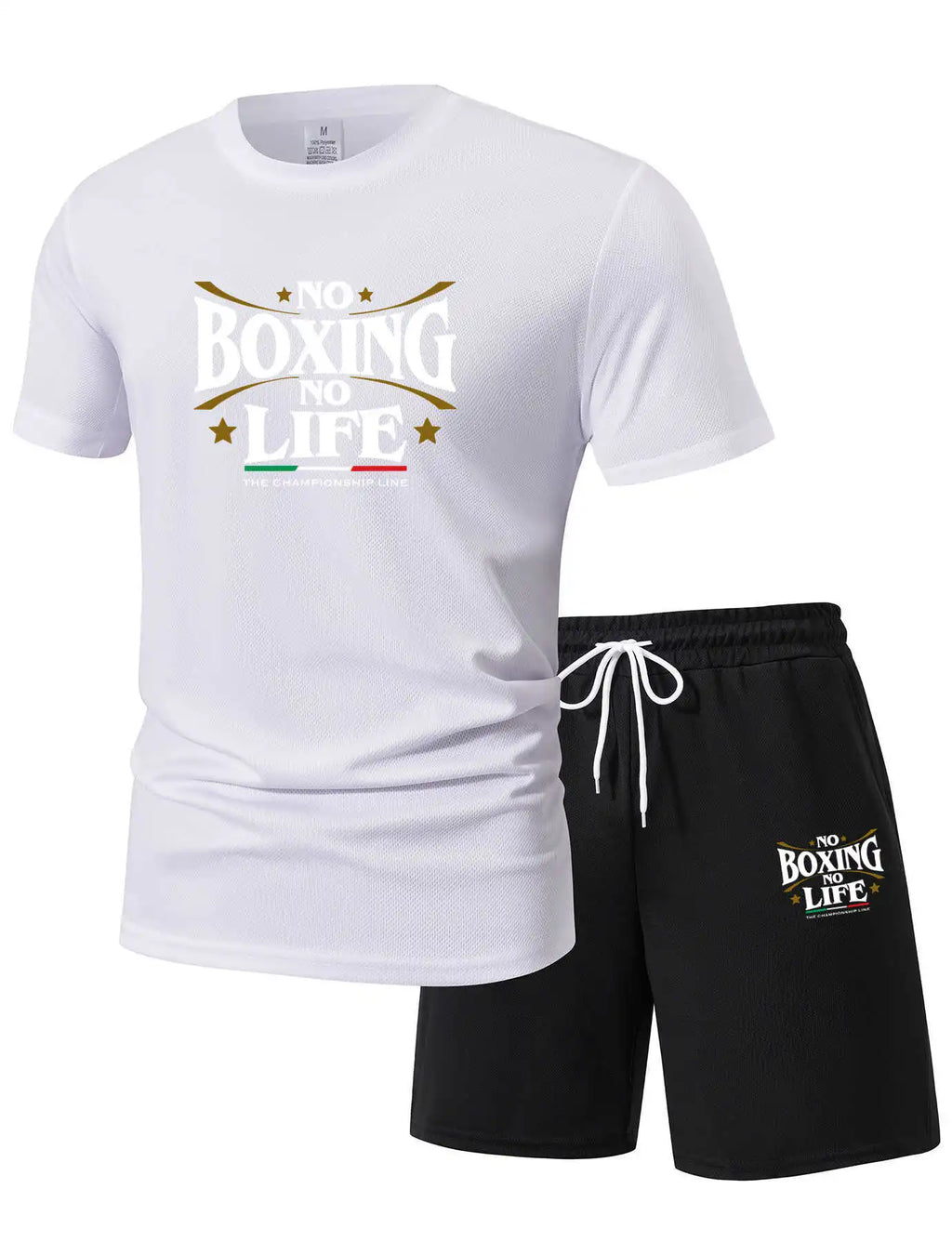 Summer Leisure Men'S 2-Piece Set No Boxing No Life Comfortable Breathable T-Shirt And Shorts Top Print T-Shirts Ensemble