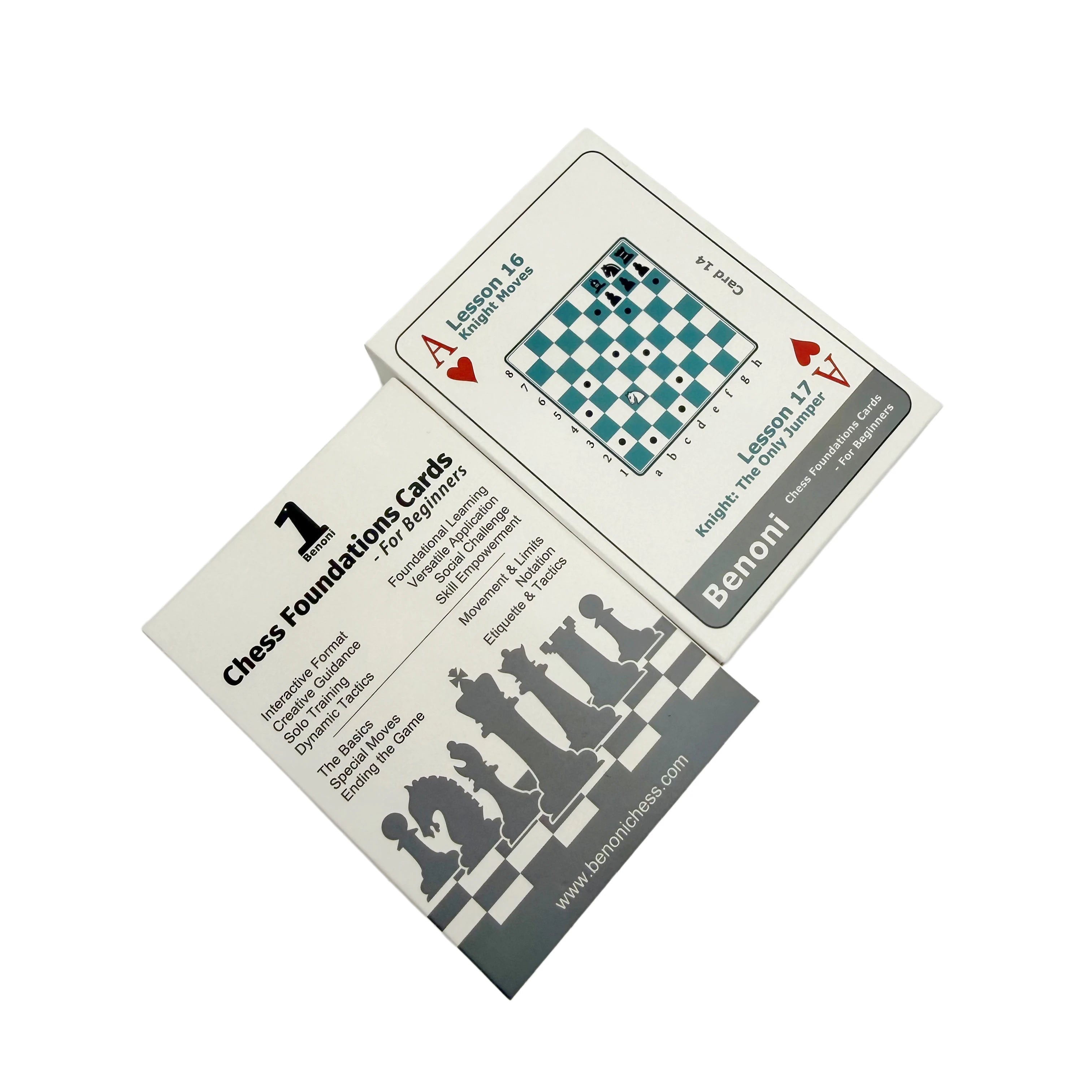 Chess Foundation Flashcards for Beginners – 54-Card Deck & Pocket Guide | 62 Lessons, Rules, Tactics & Setup