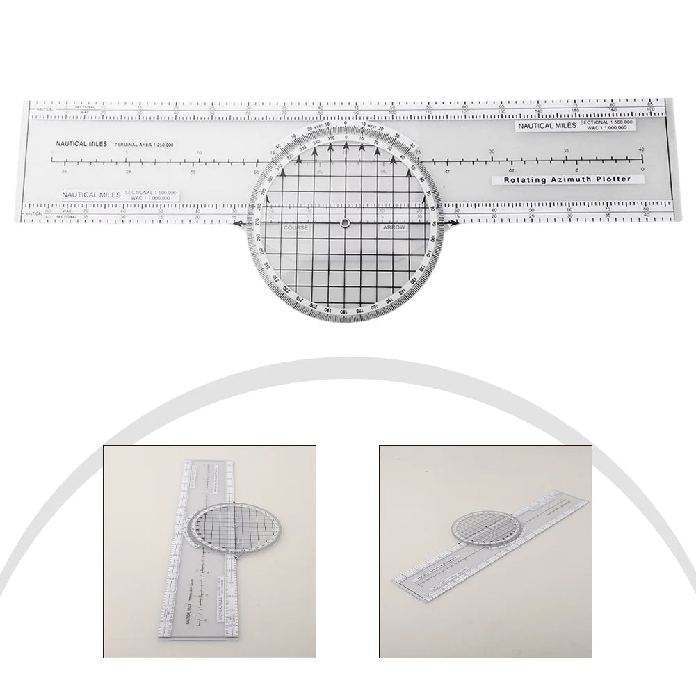 1pc Plotter Aviation Slide Ruler Aerial Plotter Azimuth Rotation Slide Ruler Navigation Engineering Ruler Flight Computer