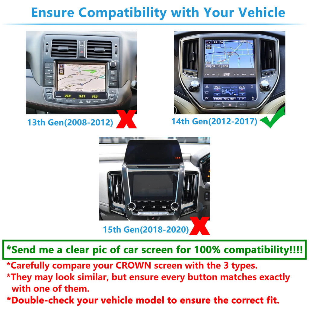 Wireless CarPlay &Android Auto Work For CROWN 14th Gen 2012-2017 Android Auto Retrofit Kit