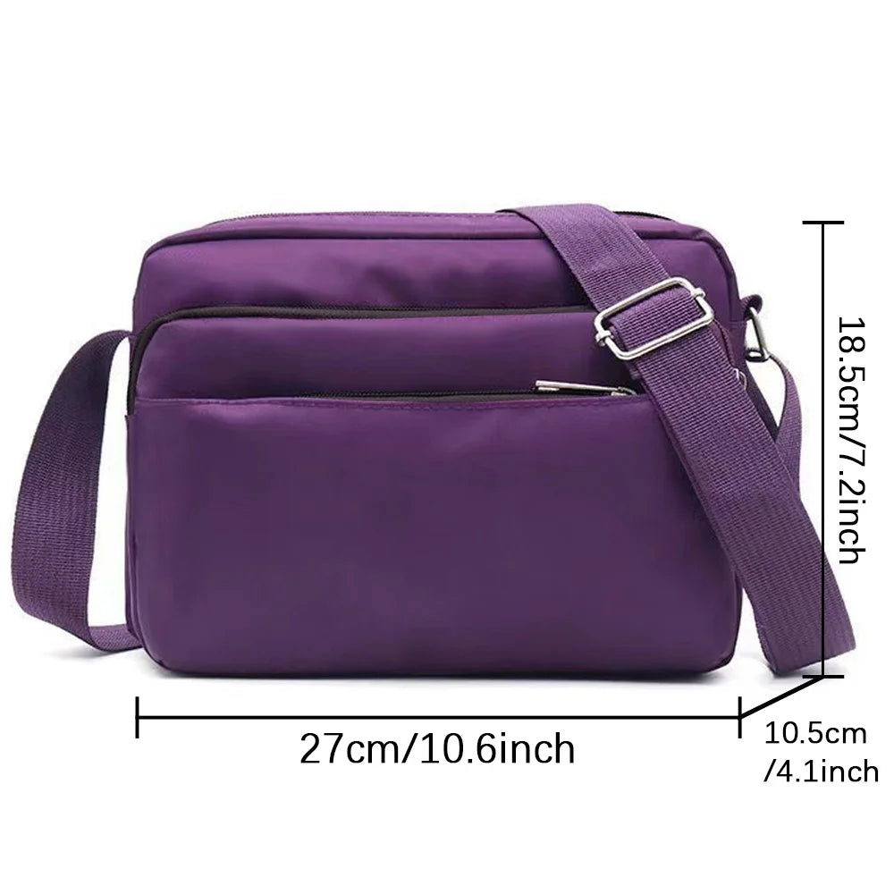 Leisure Purple One Shoulder Crossbody Bag Portable Commuting Large Capacity Floral Letter Series Printing Pattern Storage Bag