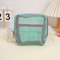 Net fabric large-capacity bag, handcrafted colorful portable data cable organizing cosmetic storage bag