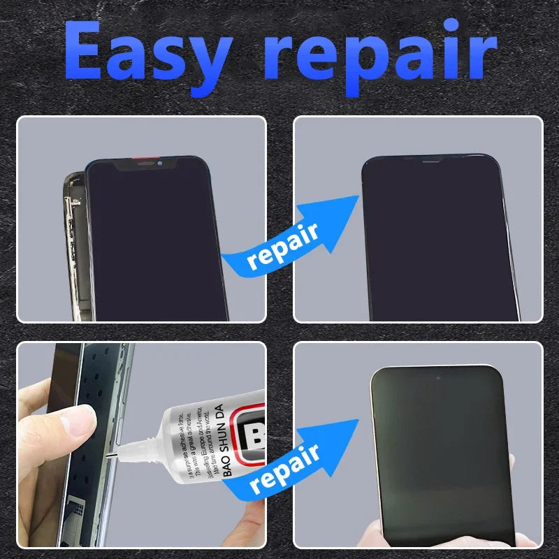B7000 glue original B7000 Mobile Phone Screen High-Strength Waterproof Adhesive, Universal Phone Glass Bonding Agent, 15/50/110ml Fast B7000 Elastic Glue Includes precision tweezers.