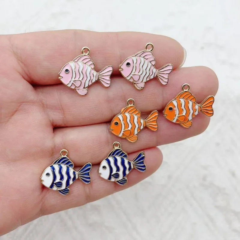 10pcs DIY double-sided marine life accessory bracelet pendant alloy drip oil accessory hanging ornament