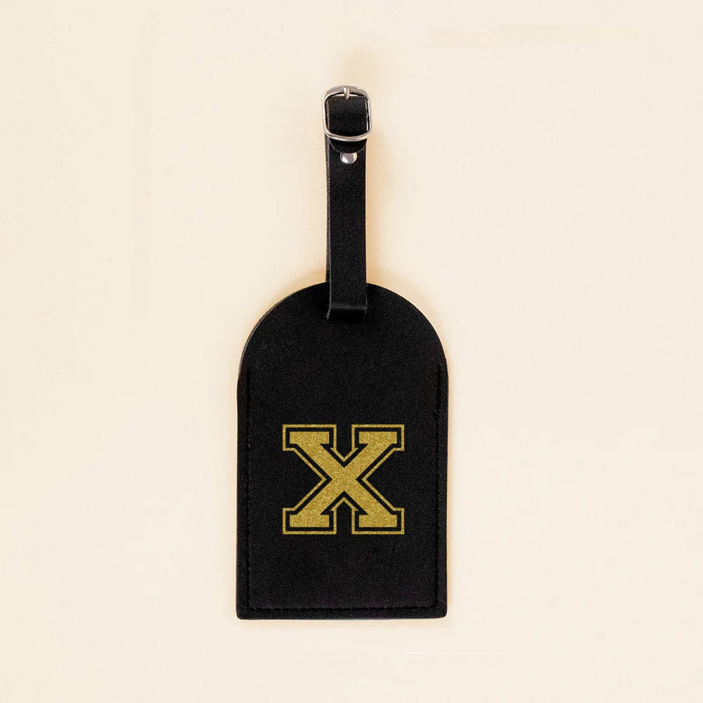 Vintage Initial Print Women PU Leather Luggage Tag Suitcase Label Baggage Boarding Bag Tags Travel Neceser Accessorie Best Gift