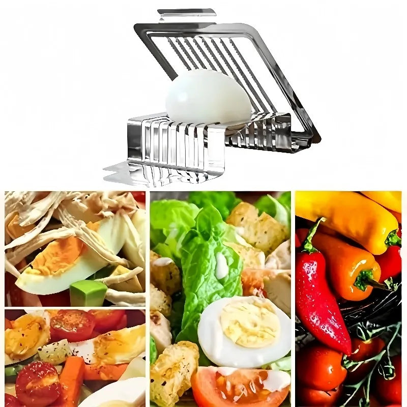 1pc Egg Cutter Multifunctional Manual Stainless Steel Fancy Egg Cutter Household Egg Luncheon Meat Fruit Vegetable Slicer