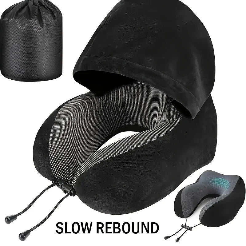 Memory Foam U-shaped Neck Pillow Neck Cushion Soft Neckrest Pad Portable Travel Pillow Cervical Healthcare Massage Neck Pillow