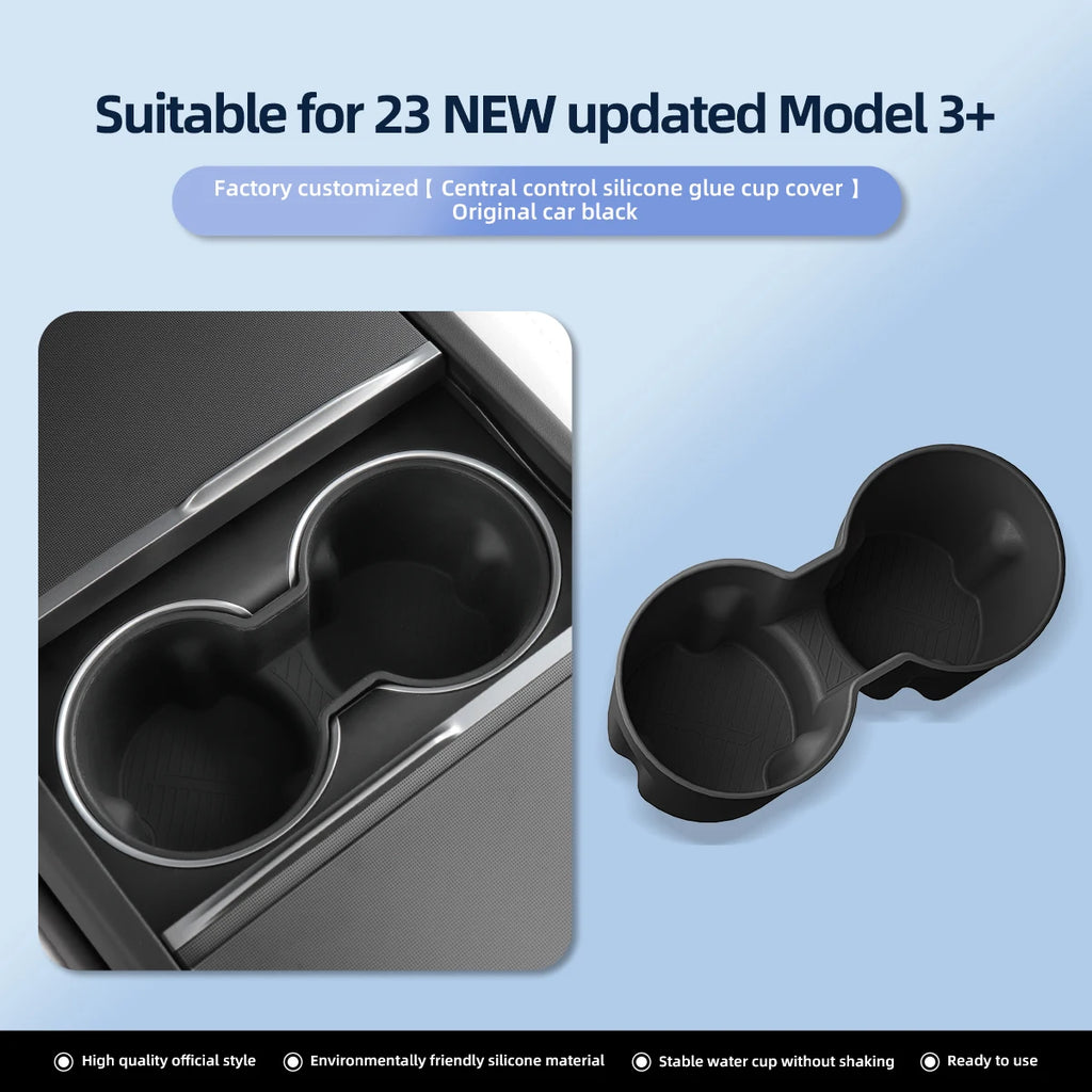 LUCKEASY for Tesla Model 3 Highland 2024-2026 Central Console Water Cup Holder Interior Accessories Drinks Holder Storage Case