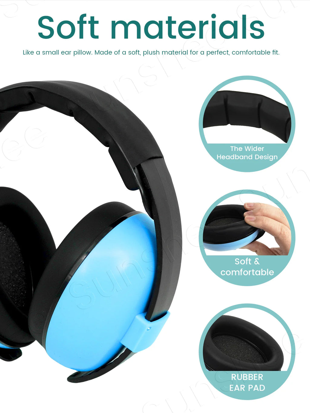 Baby Ear Muffs for Infants with Elastic Headband, Baby Earmuffs Ideal for Flights, Baby Ear Noise Reduction Earmuffs