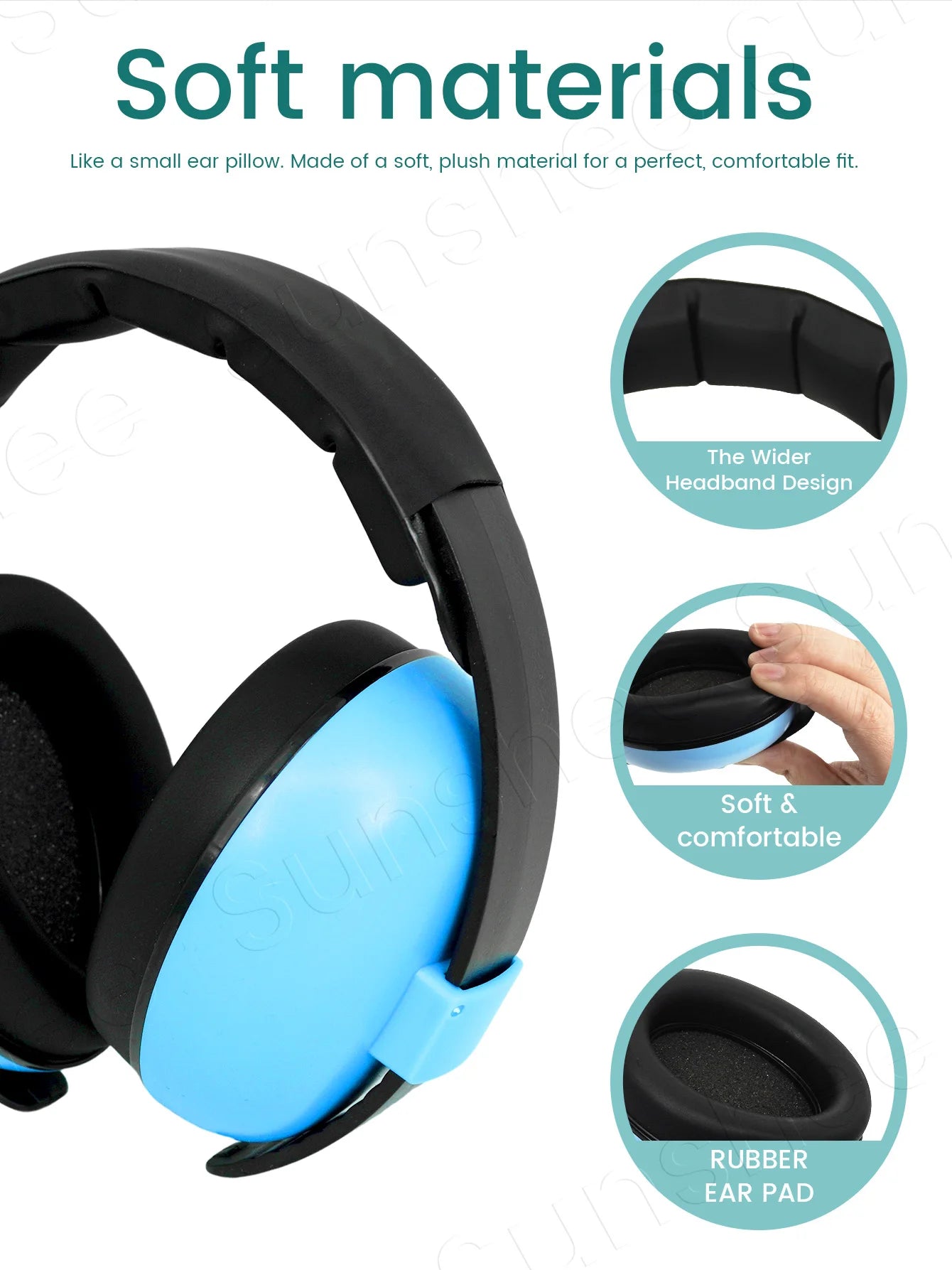 Baby Ear Muffs for Infants with Elastic Headband, Baby Earmuffs Ideal for Flights, Baby Ear Noise Reduction Earmuffs