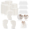 50 Sets Baby Shower Favors Cute Footprint Oatmeal Glycerin Soaps with Organza Bag and Thank You Card Keepsake Present for Guests