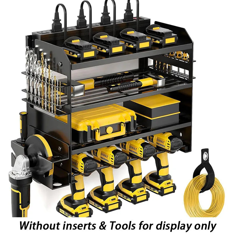 Power Tool Rack Wall-mounted Multifunctional Tool Shelf Heavy Garage Tools Storage Frame Screwdriver Angle Grinder Orage Stand