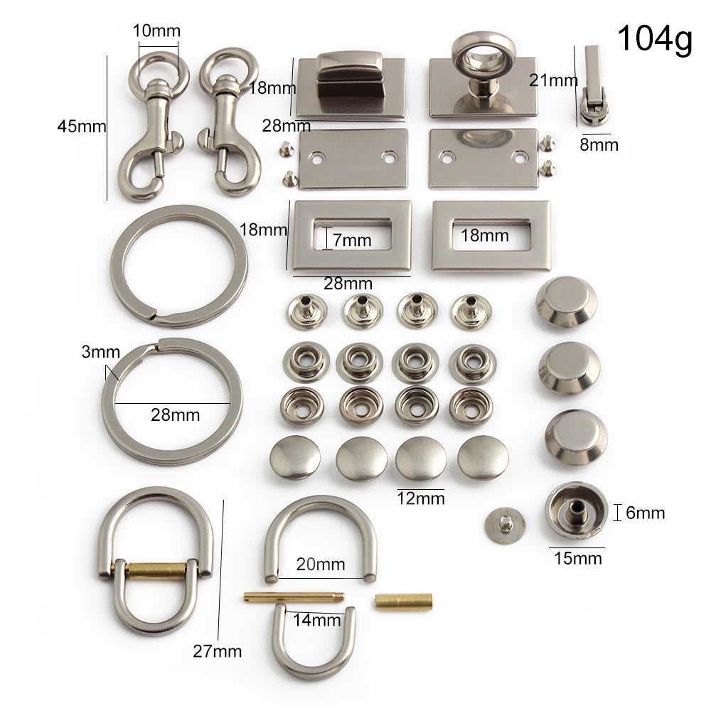 1/3/5/10Sets Fashion Metal Bag Lock Clasps Women Tote Bags Making Supplies Bag Accessories Sets For Handbag DIY Hardware Kits