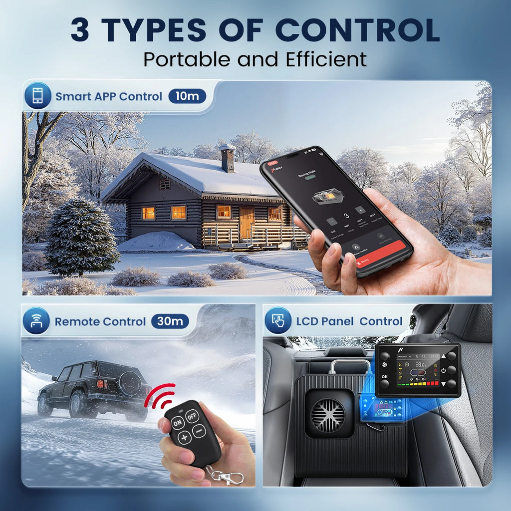 Hcalory 8KW Bluetooth Diesel Heater HC2-H All-in-One Portable Parking Heater with App Control for RV, Truck, Boat & Van Life