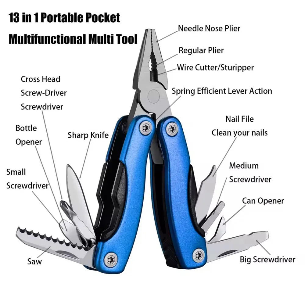 Portable Pocket Multi-Tool Pliers, Peelable, Folding Knife, Multi-Tool for Outdoor Camping, Folding Multifunctional Hand Tools