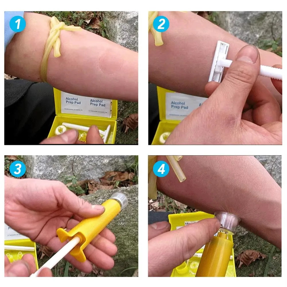Camping Venom Extractor Snake Insect Bite First Aid Kit Outdoor Emergency Survival Rescue Venomous Bee Bite Vacuum Detox Pump