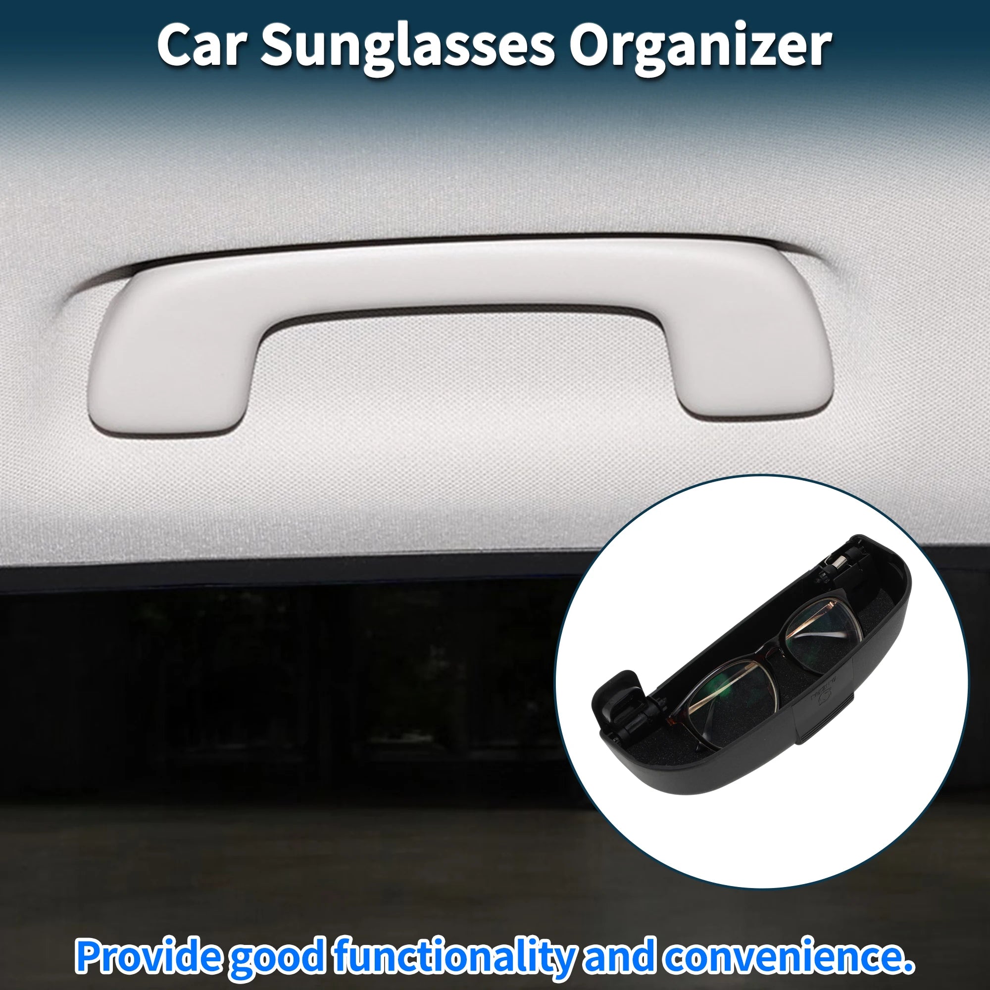 UXCELL Car Sunglasses Case for Peugeot 308 14-26 Eyeglasses Holder Storage Box Black 1 Set