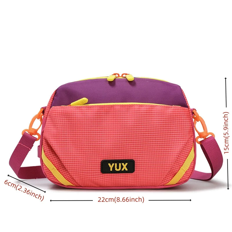 Women's Multi-Color Lightweight Nylon Crossbody Bag Casual Small Backpack Outdoor Sport Travel Daypack Colorblock Fashion Phone