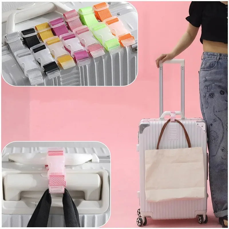 Adjustable Luggage Straps Nylon Luggage Accessories Hanging Buckle Straps Suitcase Bag Straps Belt Lock Hooks Travel