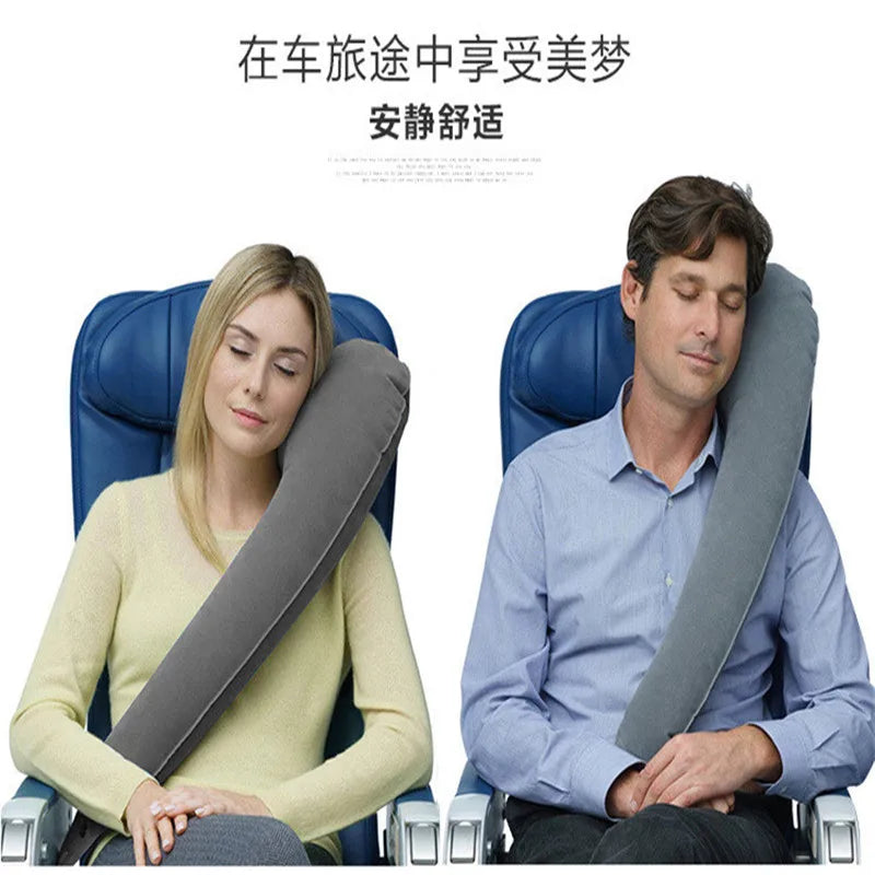 PVC Travel Pillow Inflatable Air Portable Headrest Chin Support Cushions for Airplane Plane Car Office Rest Neck Nap Pillow