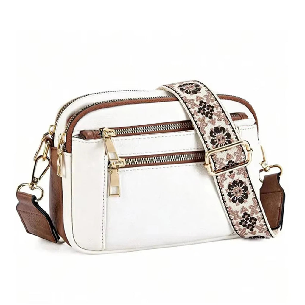 Retro fashion classic, women's multifunctional bag, zipper shoulder strap crossbody bag, small square bag, suitable for office w