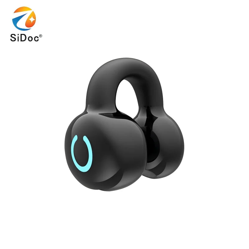 New single ear stereo clip on Bluetooth earphones YX09 business model with bone conduction and long battery life
