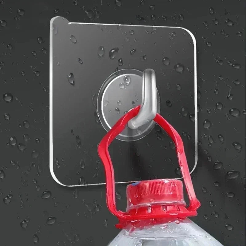 5-40pcs Transparent Plastic Duty Wall Hook for Kitchen Bathroom Office Storage No Trace No Scratch Waterproof Adhesive Hooks
