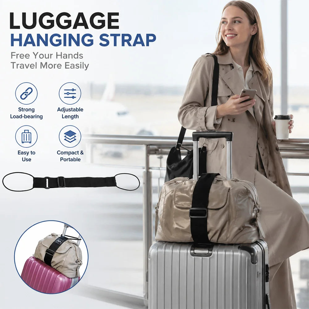 Versatile Luggage Elastic Strap Reusable Adjustable Luggage Connector Straps Travel Suitcase Fixed Strap Elastic Luggage Strap